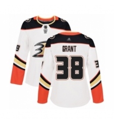 Women's Anaheim Ducks #38 Derek Grant Authentic White Away Hockey Jersey