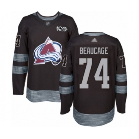 Men's Colorado Avalanche #74 Alex Beaucage Authentic Black 1917-2017 100th Anniversary Hockey Jersey Men's Colorado Avalanche #74 Alex Beaucage Authentic Black 1917-2017 100th Anniversary Hockey Jersey