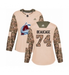 Women's Colorado Avalanche #74 Alex Beaucage Authentic Camo Veterans Day Practice Hockey Jersey Women's Colorado Avalanche #74 Alex Beaucage Authentic Camo Veterans Day Practice Hockey Jersey