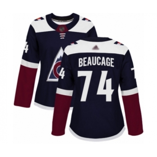 Women's Colorado Avalanche #74 Alex Beaucage Authentic Navy Blue Alternate Hockey Jersey Women's Colorado Avalanche #74 Alex Beaucage Authentic Navy Blue Alternate Hockey Jersey