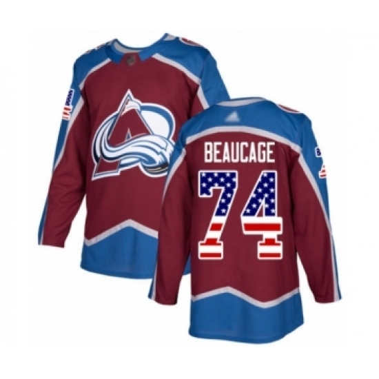 Youth Colorado Avalanche #74 Alex Beaucage Authentic Burgundy Red USA Flag Fashion Hockey Jersey Youth Colorado Avalanche #74 Alex Beaucage Authentic Burgundy Red USA Flag Fashion Hockey Jersey