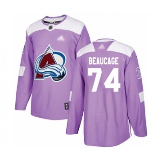Youth Colorado Avalanche #74 Alex Beaucage Authentic Purple Fights Cancer Practice Hockey Jersey Youth Colorado Avalanche #74 Alex Beaucage Authentic Purple Fights Cancer Practice Hockey Jersey