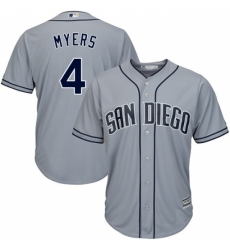 Men's Majestic San Diego Padres #4 Wil Myers Authentic Grey Road Cool Base MLB Jersey