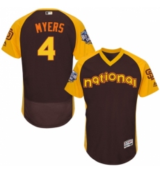 Men's Majestic San Diego Padres #4 Wil Myers Brown 2016 All-Star National League BP Authentic Collection Flex Base MLB Jersey