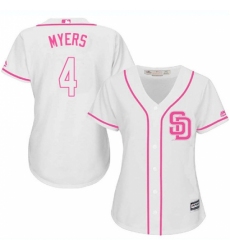 Women's Majestic San Diego Padres #4 Wil Myers Authentic White Fashion Cool Base MLB Jersey