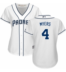 Women's Majestic San Diego Padres #4 Wil Myers Authentic White Home Cool Base MLB Jersey