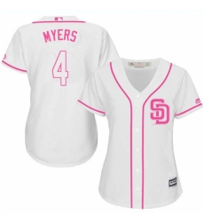 Women's Majestic San Diego Padres #4 Wil Myers Replica White Fashion Cool Base MLB Jersey