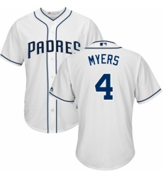 Youth Majestic San Diego Padres #4 Wil Myers Authentic White Home Cool Base MLB Jersey