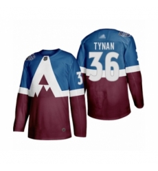 Men's Colorado Avalanche #36 T.J. Tynan Authentic Burgundy Blue 2020 Stadium Series Hockey Jersey