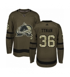 Men's Colorado Avalanche #36 T.J. Tynan Authentic Green Salute to Service Hockey Jersey