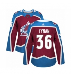 Women's Colorado Avalanche #36 T.J. Tynan Authentic Burgundy Red Home Hockey Jersey