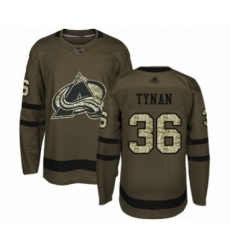 Youth Colorado Avalanche #36 T.J. Tynan Authentic Green Salute to Service Hockey Jersey