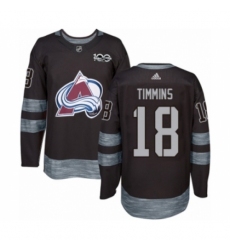 Men's Adidas Colorado Avalanche #18 Conor Timmins Authentic Black 1917-2017 100th Anniversary NHL Jersey