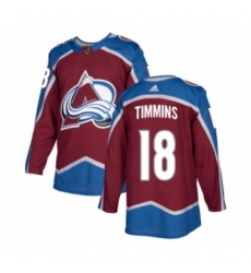 Men's Adidas Colorado Avalanche #18 Conor Timmins Premier Burgundy Red Home NHL Jersey