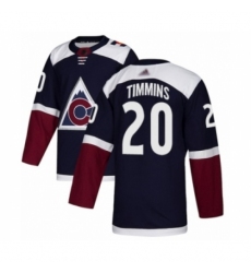 Men's Colorado Avalanche #20 Conor Timmins Authentic Navy Blue Alternate Hockey Jersey