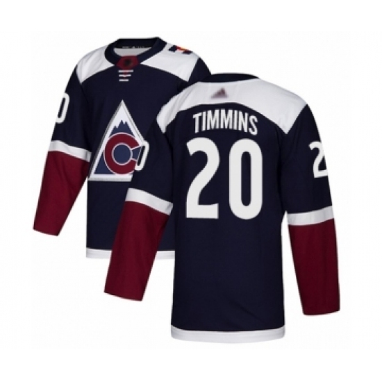 Men's Colorado Avalanche #20 Conor Timmins Authentic Navy Blue Alternate Hockey Jersey Men's Colorado Avalanche #20 Conor Timmins Authentic Navy Blue Alternate Hockey Jersey