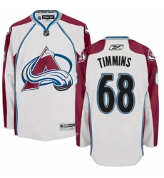 Men's Reebok Colorado Avalanche #68 Conor Timmins Authentic White Away NHL Jersey