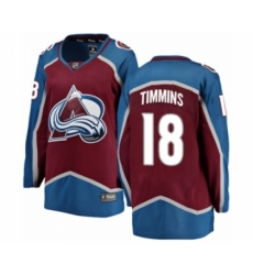 Women's Colorado Avalanche #18 Conor Timmins Authentic Maroon Home Fanatics Branded Breakaway NHL Jersey