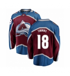 Youth Colorado Avalanche #18 Conor Timmins Authentic Maroon Home Fanatics Branded Breakaway NHL Jersey
