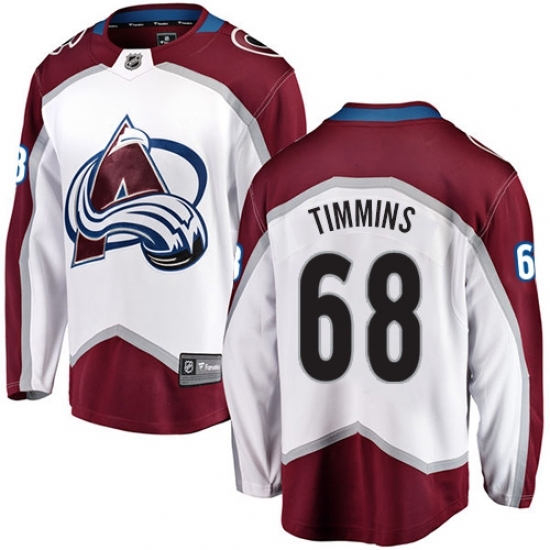 Youth Colorado Avalanche #68 Conor Timmins Fanatics Branded White Away Breakaway NHL Jersey Youth Colorado Avalanche #68 Conor Timmins Fanatics Branded White Away Breakaway NHL Jersey