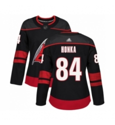 Women's Carolina Hurricanes #84 Anttoni Honka Authentic Black Alternate Hockey Jersey