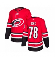 Men's Carolina Hurricanes #78 Dominik Bokk Authentic Red Home Hockey Jersey