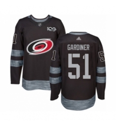 Men's Carolina Hurricanes #51 Jake Gardiner Authentic Black 1917-2017 100th Anniversary Hockey Jersey
