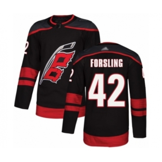 Youth Carolina Hurricanes #42 Gustav Forsling Authentic Black Alternate Hockey Jersey Youth Carolina Hurricanes #42 Gustav Forsling Authentic Black Alternate Hockey Jersey