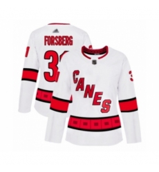 Women's Carolina Hurricanes #31 Anton Forsberg Authentic White Away Hockey Jersey