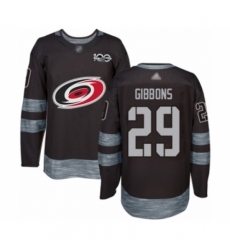 Men's Carolina Hurricanes #29 Brian Gibbons Authentic Black 1917-2017 100th Anniversary Hockey Jersey