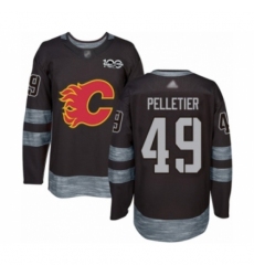 Men's Calgary Flames #49 Jakob Pelletier Authentic Black 1917-2017 100th Anniversary Hockey Jersey