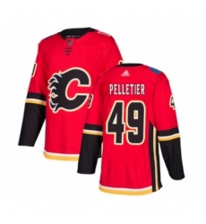 Men's Calgary Flames #49 Jakob Pelletier Authentic Red Home Hockey Jersey