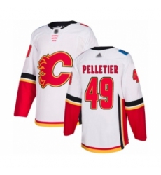 Men's Calgary Flames #49 Jakob Pelletier Authentic White Away Hockey Jersey
