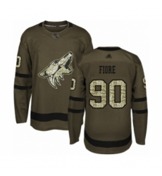Men's Arizona Coyotes #90 Giovanni Fiore Authentic Green Salute to Service Hockey Jersey