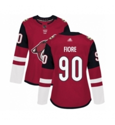 Women's Arizona Coyotes #90 Giovanni Fiore Authentic Burgundy Red Home Hockey Jersey