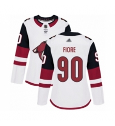 Women's Arizona Coyotes #90 Giovanni Fiore Authentic White Away Hockey Jersey