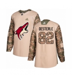 Youth Arizona Coyotes #82 Jordan Oesterle Authentic Camo Veterans Day Practice Hockey Jersey