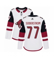 Women's Arizona Coyotes #77 Victor Soderstrom Authentic White Away Hockey Jersey