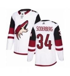 Men's Arizona Coyotes #34 Carl Soderberg Authentic White Away Hockey Jersey