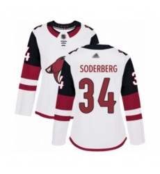 Women's Arizona Coyotes #34 Carl Soderberg Authentic White Away Hockey Jersey