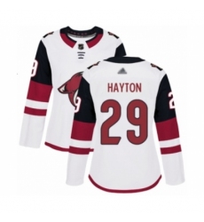 Women's Arizona Coyotes #29 Barrett Hayton Authentic White Away Hockey Jersey
