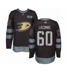 Men's Anaheim Ducks #60 Jackson Lacombe Authentic Black 1917-2017 100th Anniversary Hockey Jersey
