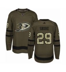 Youth Anaheim Ducks #29 Devin Shore Authentic Green Salute to Service Hockey Jersey