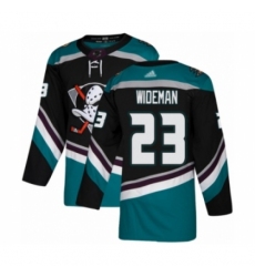 Men's Anaheim Ducks #23 Chris Wideman Authentic Black Teal Alternate Hockey Jersey