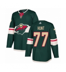 Men's Minnesota Wild #77 Brad Hunt Authentic Green Home Hockey Jersey