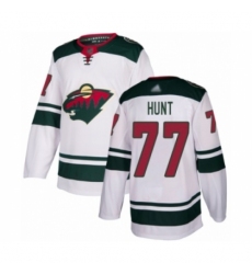 Men's Minnesota Wild #77 Brad Hunt Authentic White Away Hockey Jersey