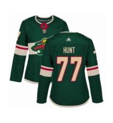 Women's Minnesota Wild #77 Brad Hunt Authentic Green Home Hockey Jersey