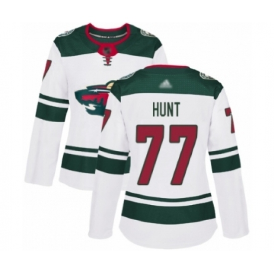 Women's Minnesota Wild #77 Brad Hunt Authentic White Away Hockey Jersey Women's Minnesota Wild #77 Brad Hunt Authentic White Away Hockey Jersey