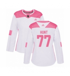 Women's Minnesota Wild #77 Brad Hunt Authentic White Pink Fashion Hockey Jersey