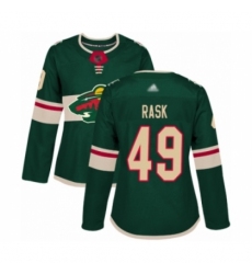 Women's Minnesota Wild #49 Victor Rask Authentic Green Home Hockey Jersey